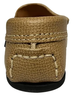 Atlanta Mocassin Boy's & Girl's Originals 015 Plain Vamp Loafers - Beige Little Grainy Outlet
