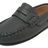 Atlanta Mocassin Boy's and Girl's Pebbled Leather Loafers, Grey Hot