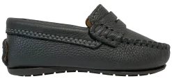 Atlanta Mocassin Boy's and Girl's Pebbled Leather Loafers, Grey Hot