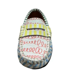 Atlanta Mocassin Atlanta Moccasin Boy's and Girl's Originals 032 Penny Loafer - Print Wave Blue & St Online