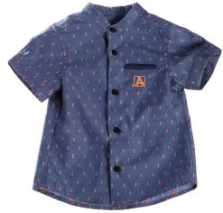 Attic 21 Boy's NSH4227 Blue And Orange Shirt - Multi Discount