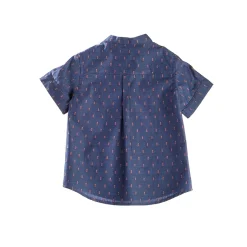Attic 21 Boy's NSH4227 Blue And Orange Shirt - Multi Discount