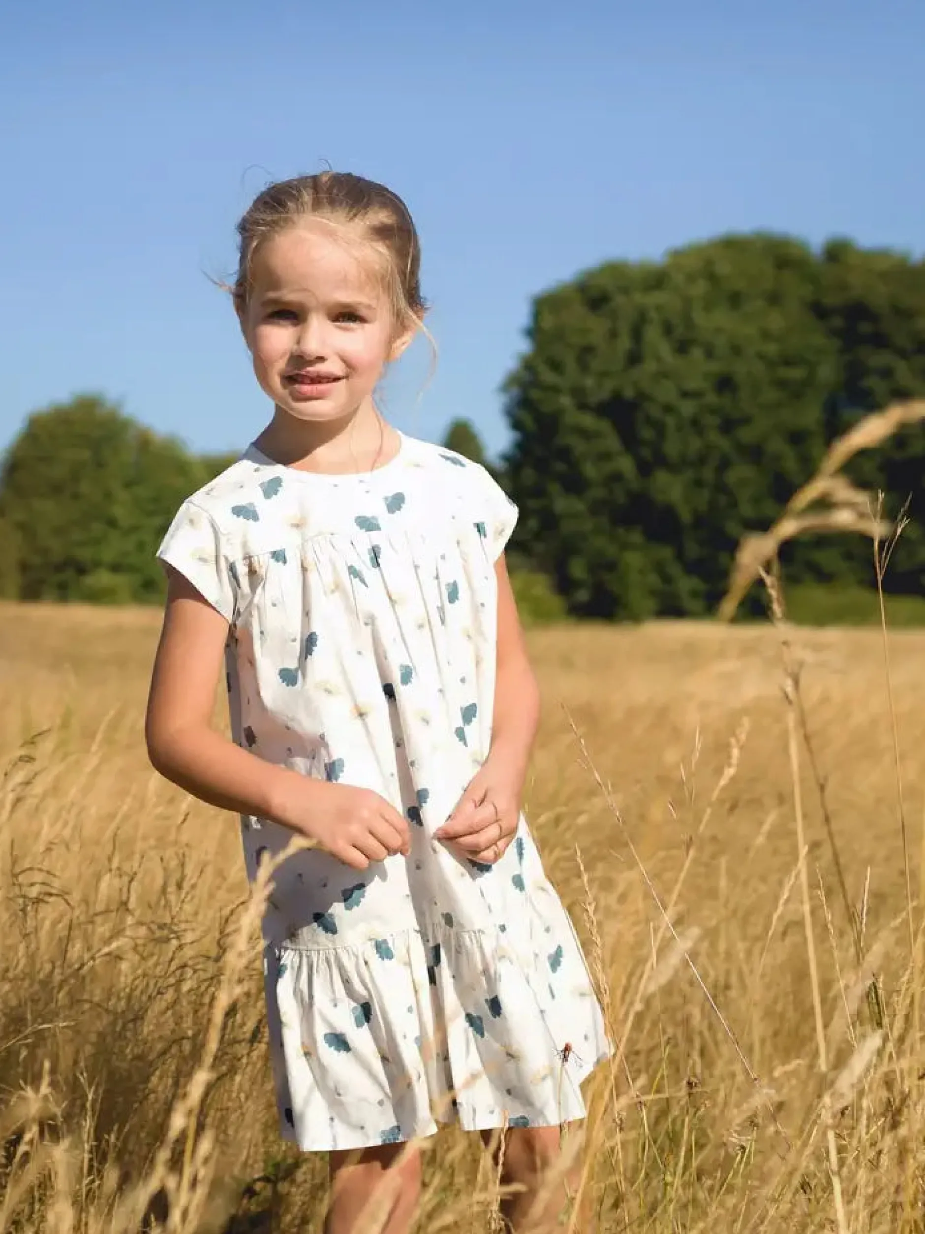 Beet World Molly Dress, Blue Floral Sale
