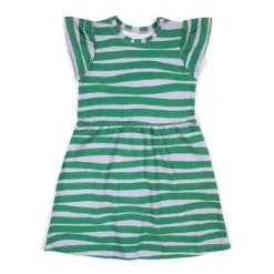 Don't Grow Up Organic Striped Dress with Ruffle Sleeves New