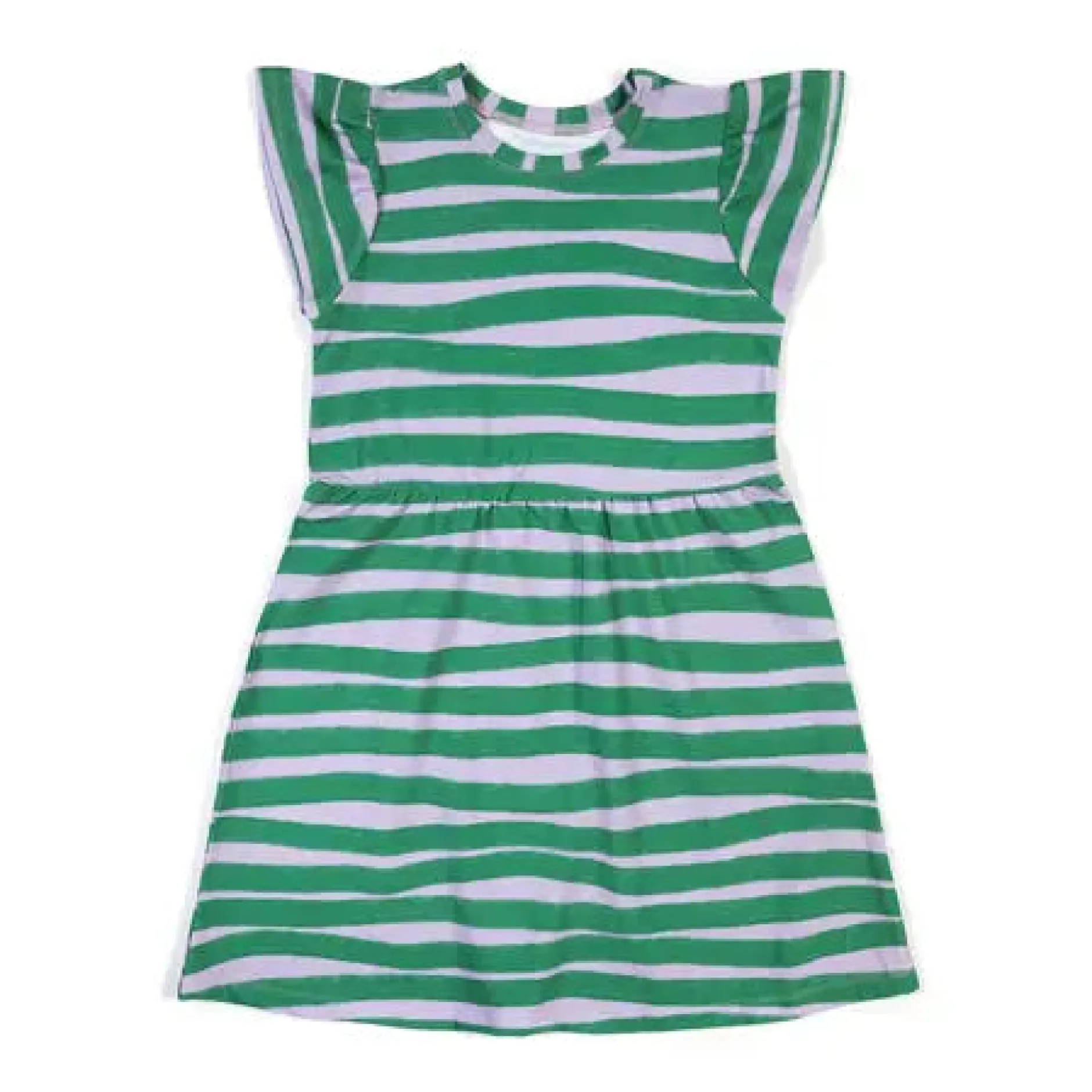 Don't Grow Up Organic Striped Dress with Ruffle Sleeves New