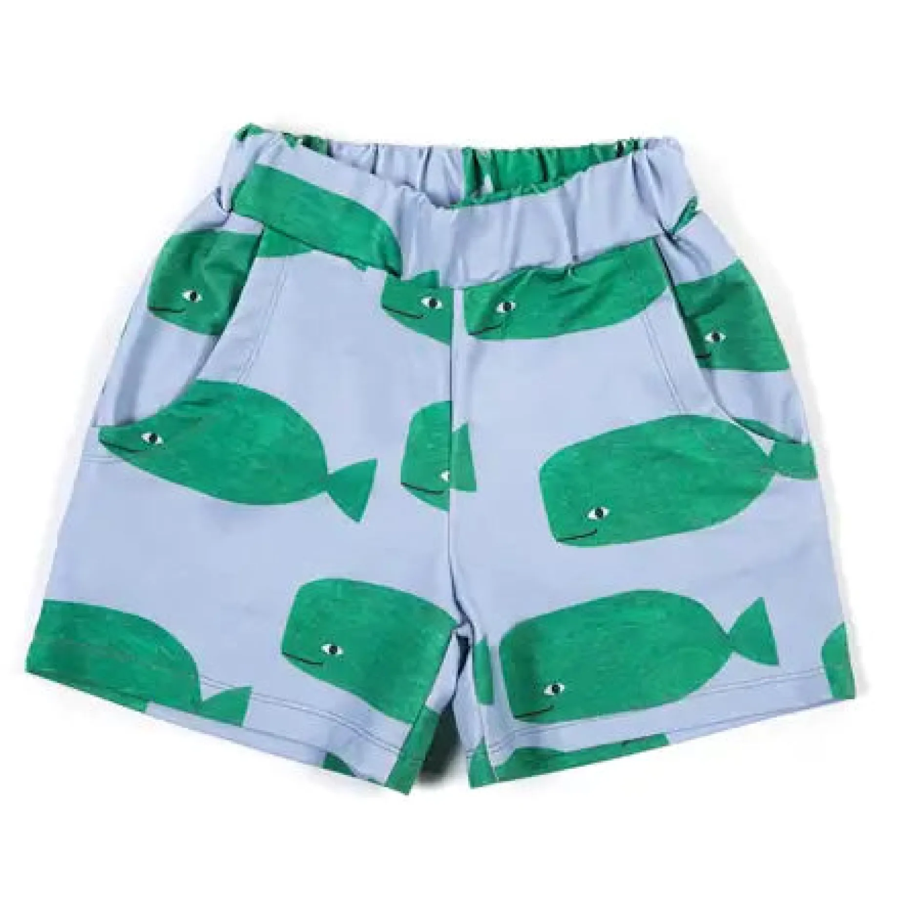 Don't Grow Up Organic Whales on Blue Shorts Fashion