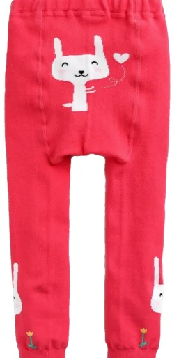 Eva & Elvin Girl's Pink Tights Cotton Bunny Best