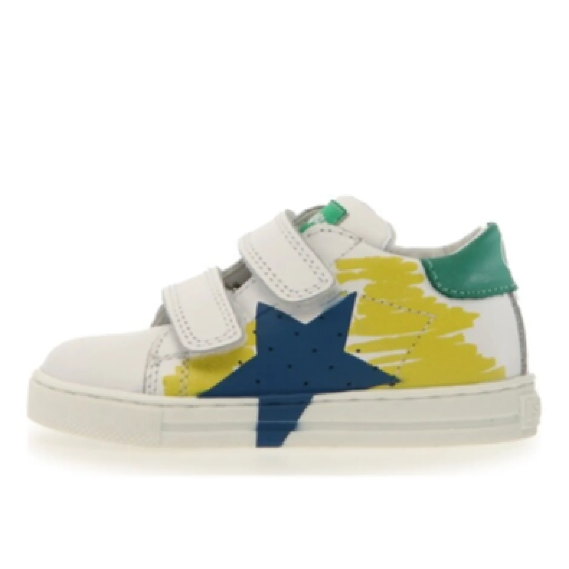 Falcotto Boy's Salazar Painted Vl Casual Shoes - White / Yellow / Azure Best