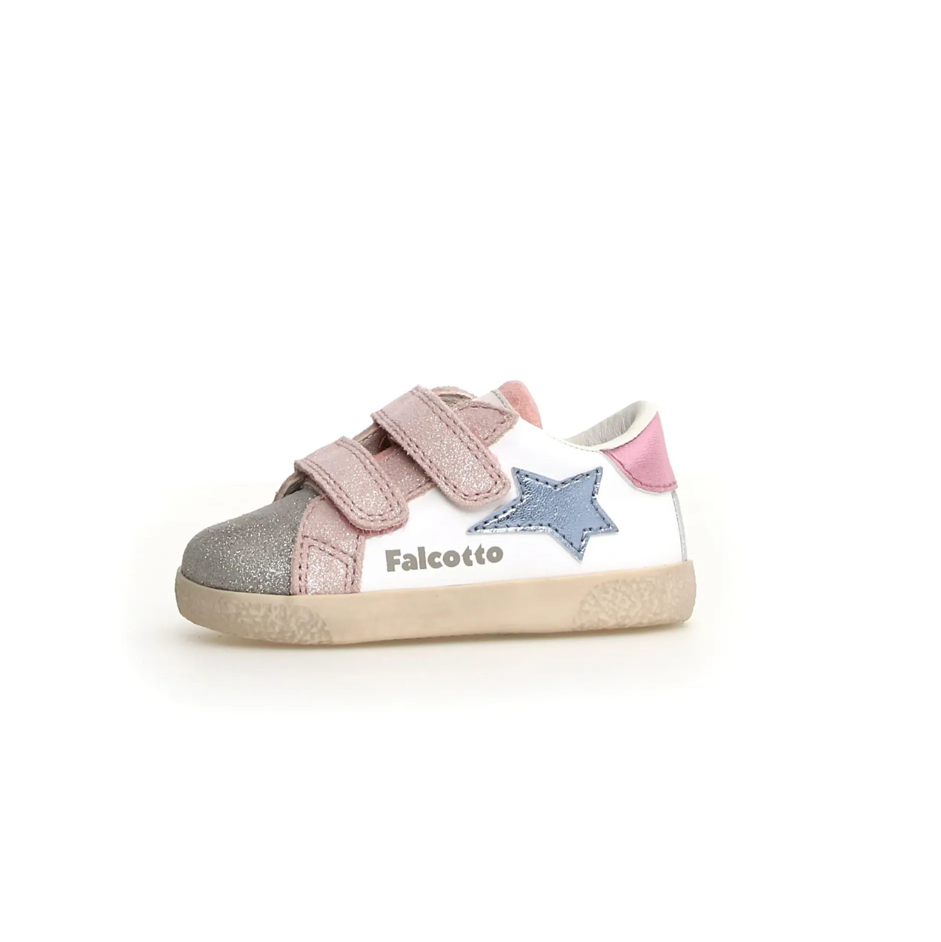 Falcotto Girl's Alnoite 2 Vl Casual Shoes - Metallic Silver / White / Cipria Outlet