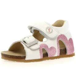 Falcotto Girl's Aryl Sandals - White / Pink Hot