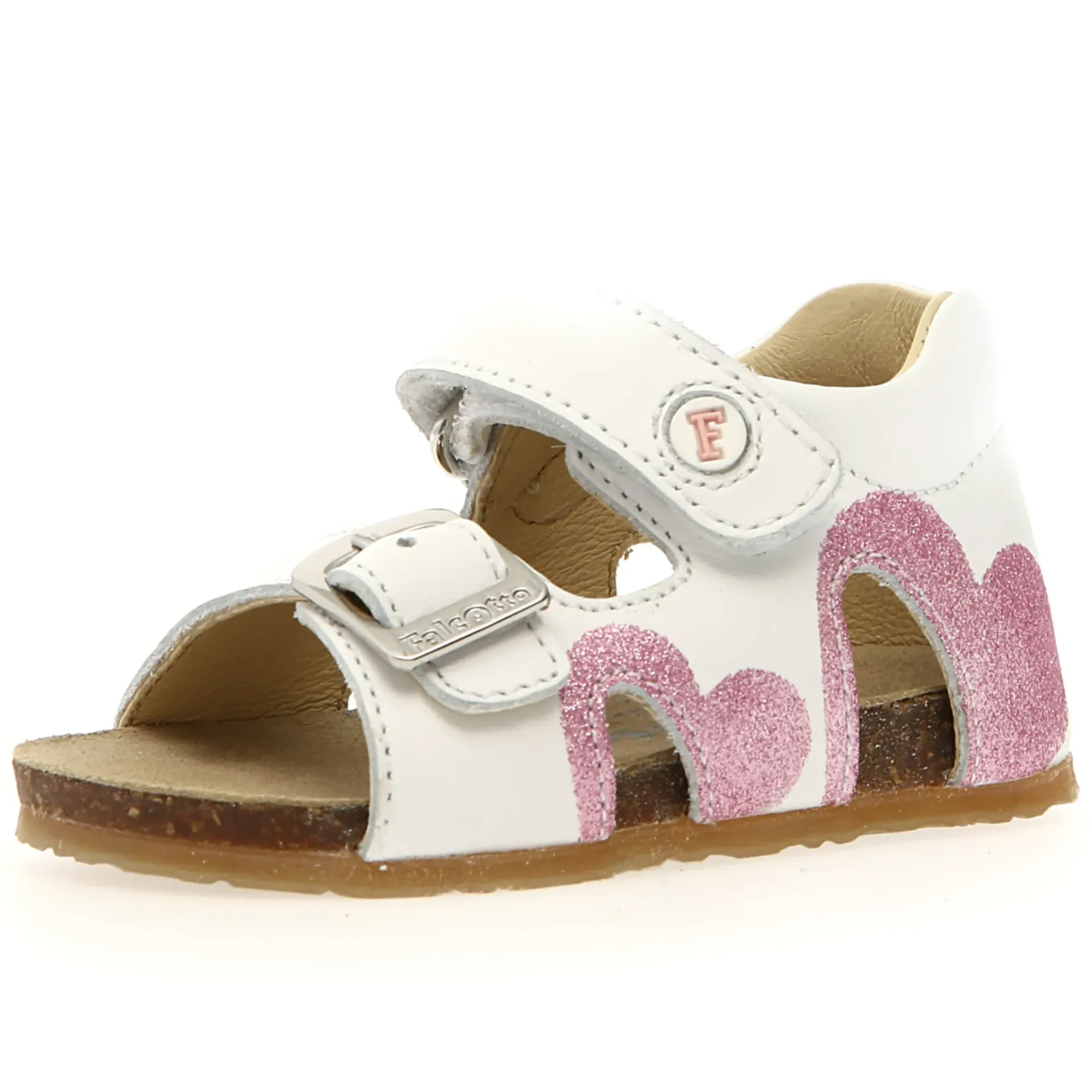 Falcotto Girl's Aryl Sandals - White / Pink Hot
