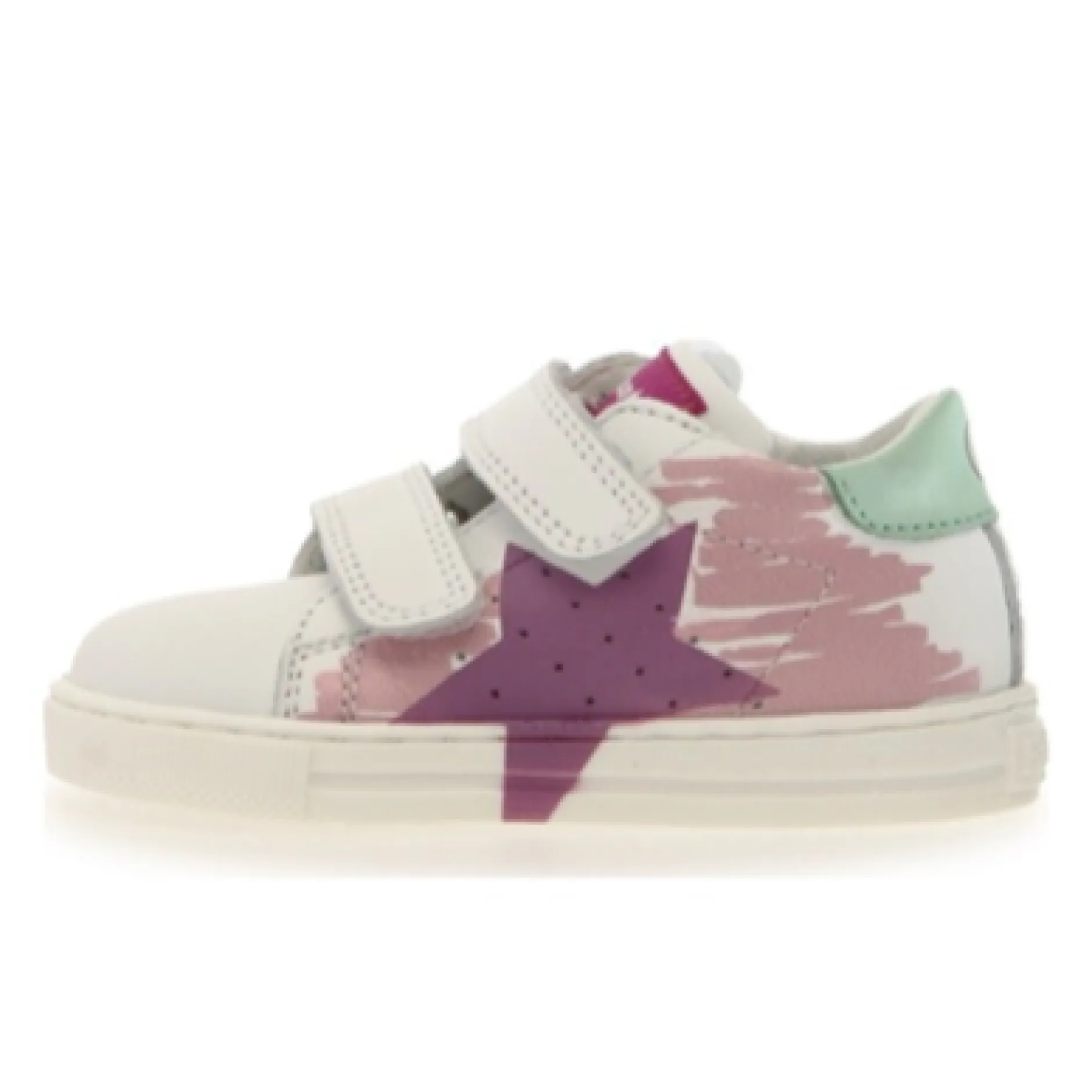Falcotto Girl's Salazar Painted Vl Casual Shoes - White / Pink / Deep Pink New