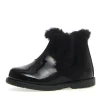 Falcotto Girl's Winter Wood Fur Shoes, Black Patent Fashion