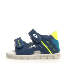 Falcotto Glimmery Boy's and Girl's Sandals - Azure/Yellow Fluo Clearance