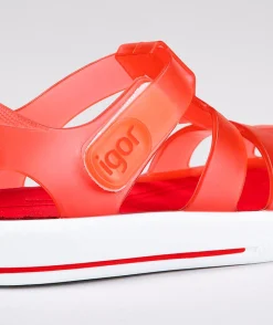 Igor S10171 Girl's Star Sandal - Transparent Rojo Sale
