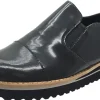 Luccini Girl's Grey Patent Leather Platform Smoking Loafer Flats Best