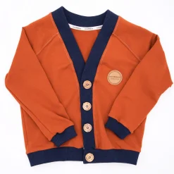 mimOOkids Barcelona Close-Me Cardigan Organic Cotton, Cinnamon-Navy Fashion