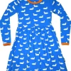 Moromini 946 Duck Pond Blue Long Sleeve Twirly Dress New