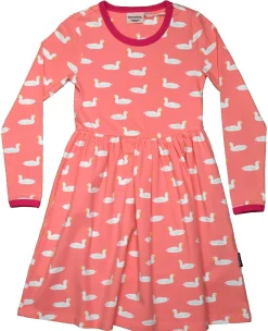 Moromini 945 Pink Duck Long Sleeve Twirly Dress Best