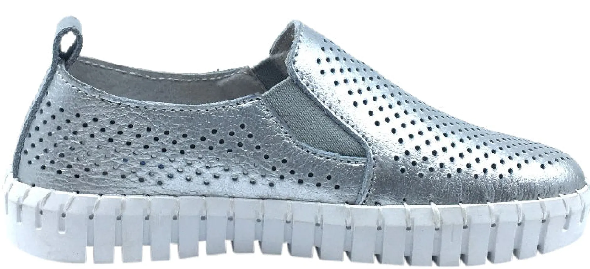 My Brooklyn Girl's Silver Leather Coney Island Sneaker Outlet