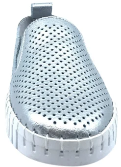 My Brooklyn Girl's Silver Leather Coney Island Sneaker Outlet