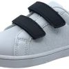 My Brooklyn The Original Boy's and Girl's Sneaker in White with Black Double Straps Discount