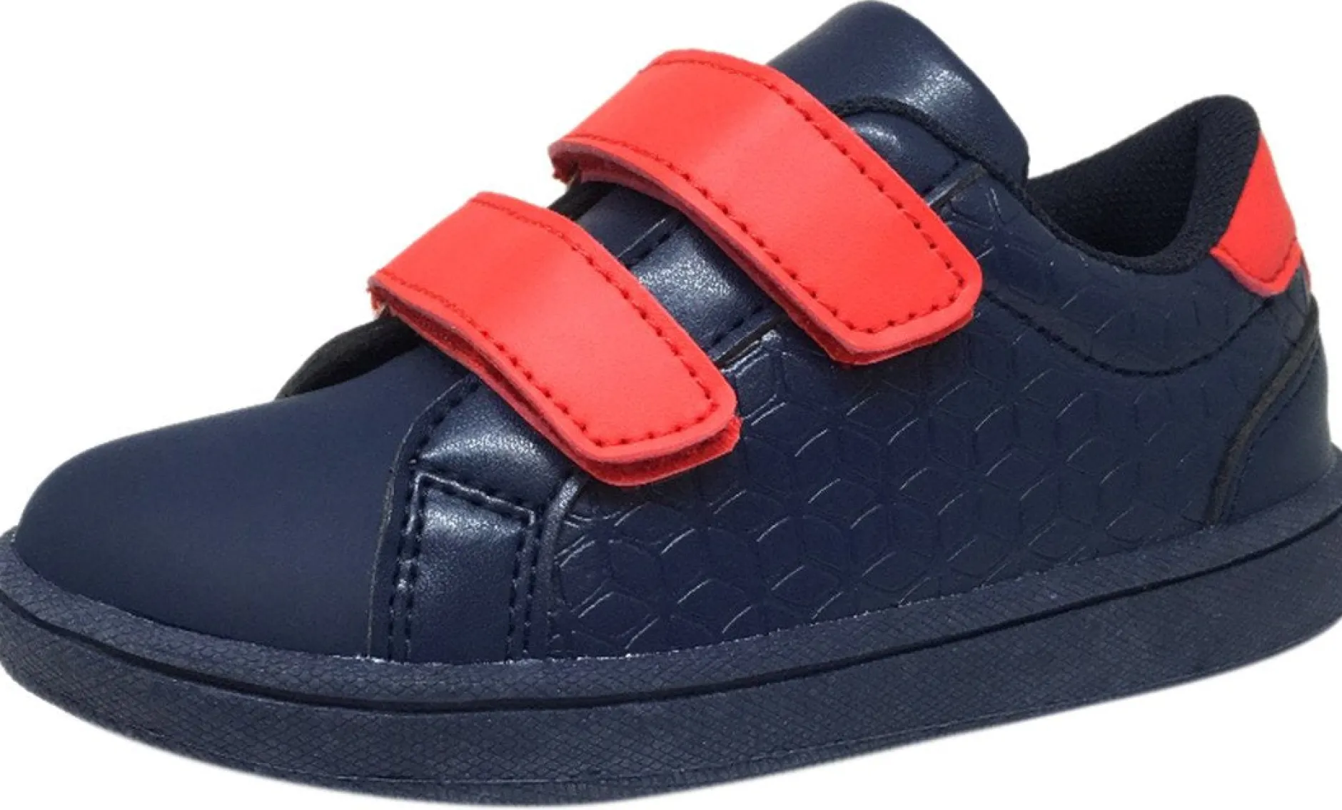 My Brooklyn The Original Boy's and Girl's Sneaker in Navy Blue with Red Double Straps New