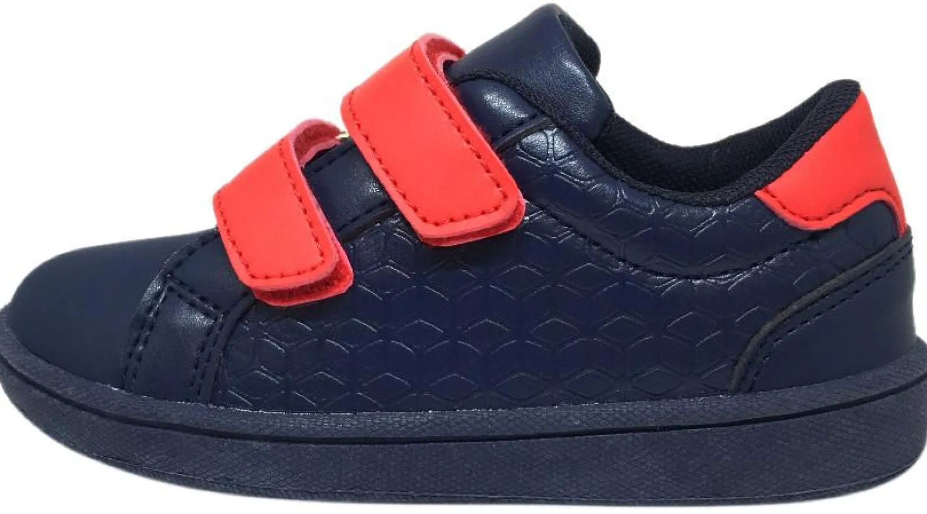 My Brooklyn The Original Boy's and Girl's Sneaker in Navy Blue with Red Double Straps New