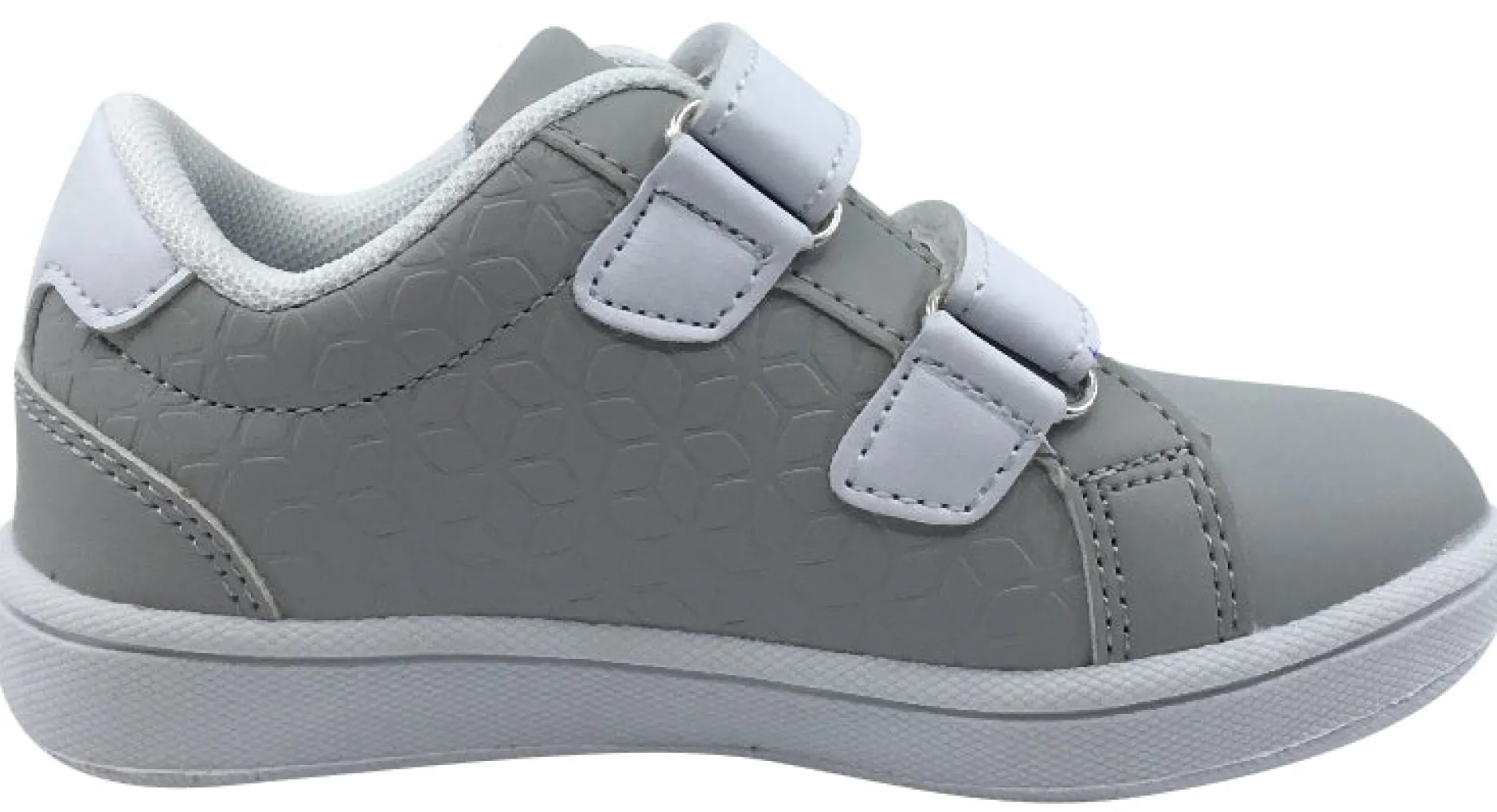 My Brooklyn The Original Boy's and Girl's Sneaker in Grey with White Double Straps Sale
