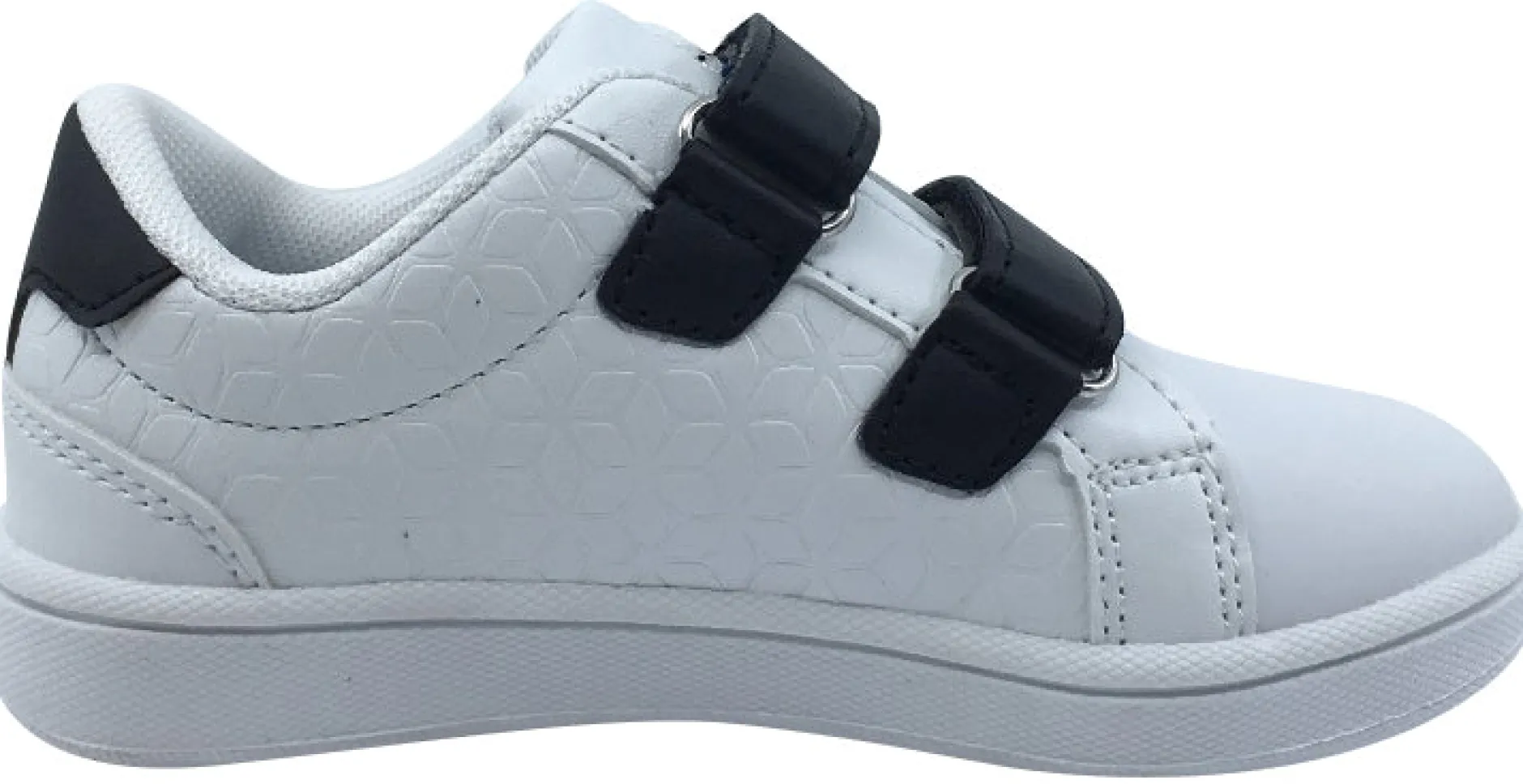 My Brooklyn The Original Boy's and Girl's Sneaker in White with Black Double Straps Discount