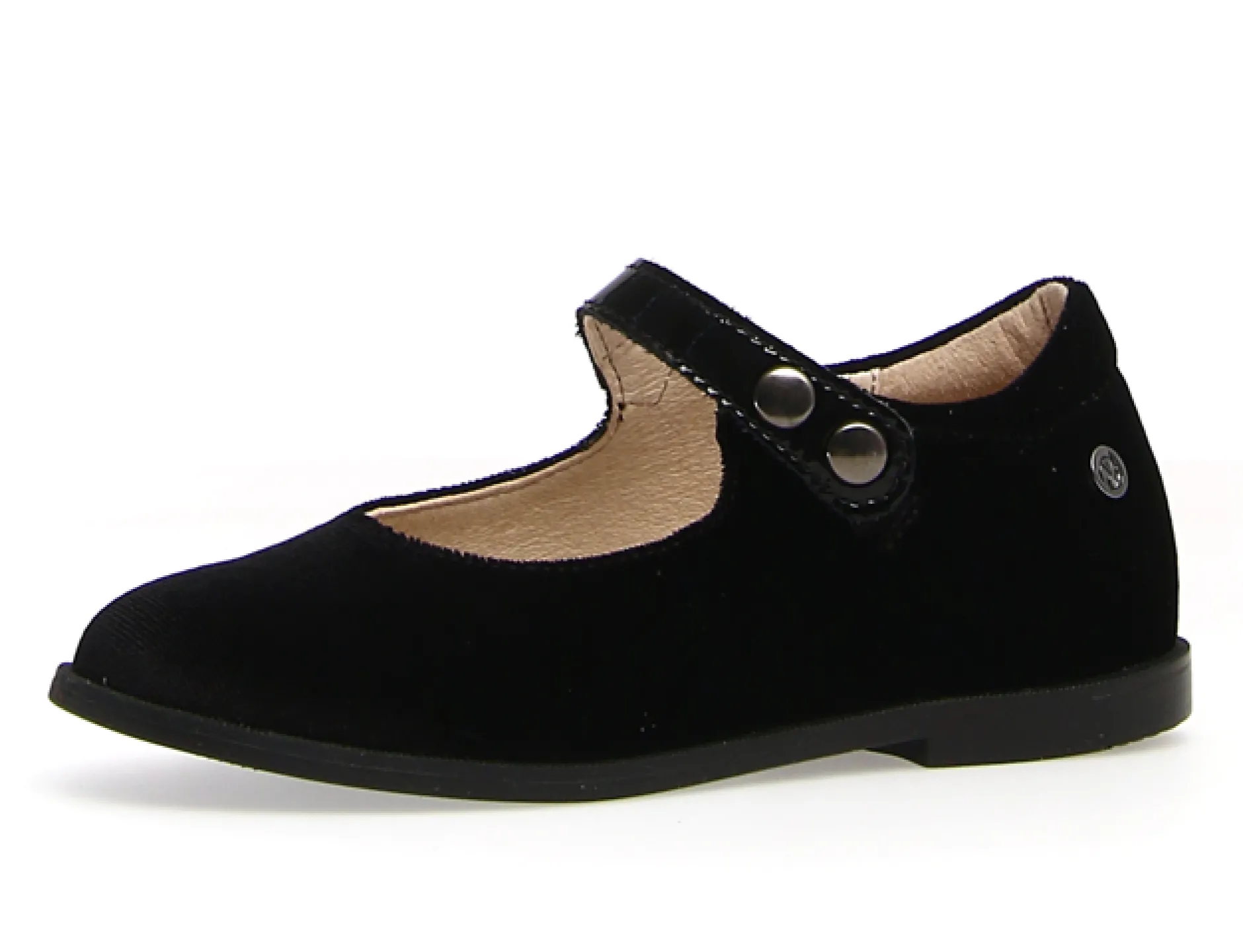 Naturino Girl's Calen Velvet Flat Shoes - Black Clearance