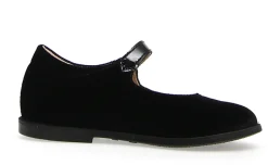 Naturino Girl's Calen Velvet Flat Shoes - Black Clearance