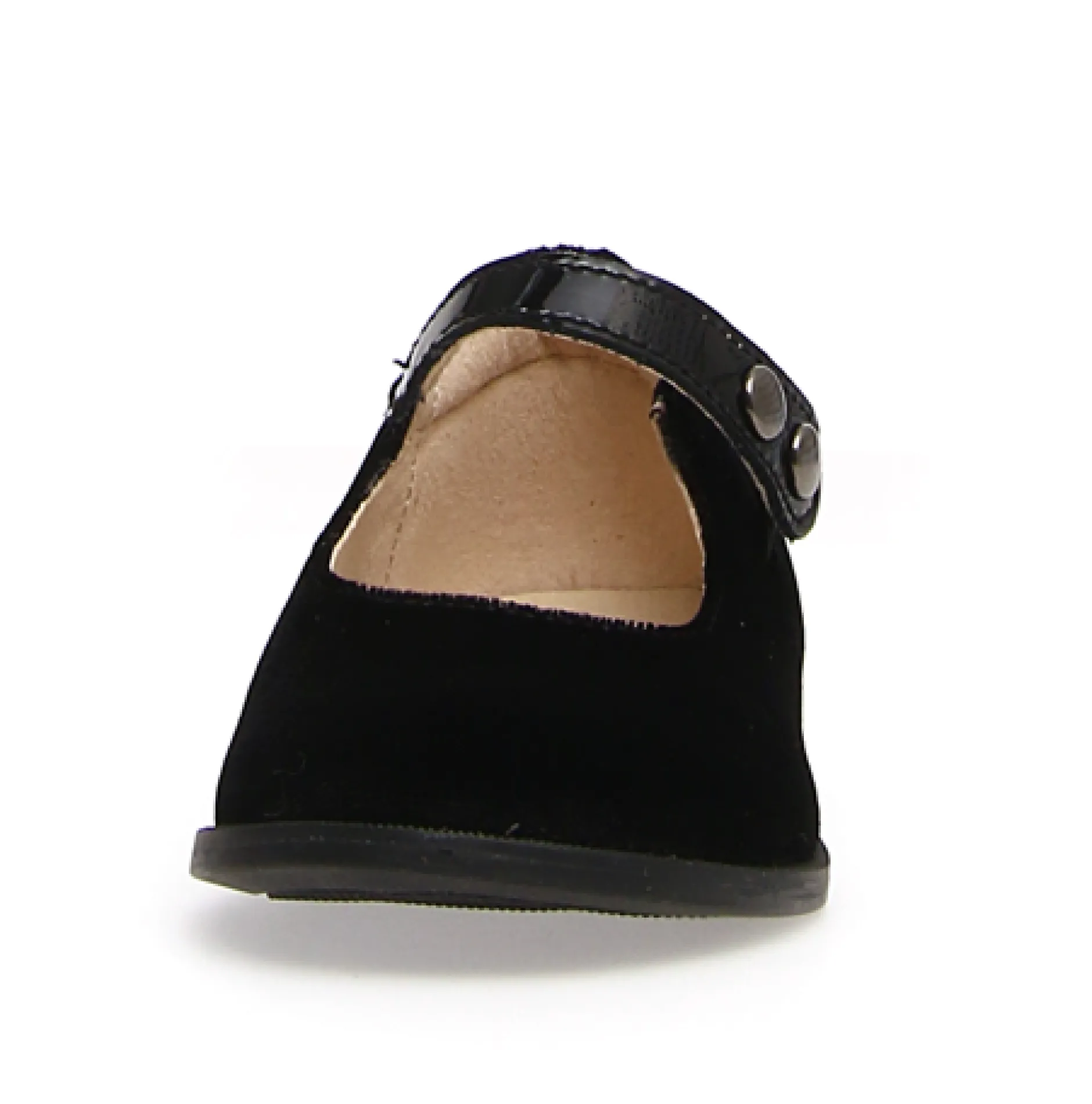 Naturino Girl's Calen Velvet Flat Shoes - Black Clearance