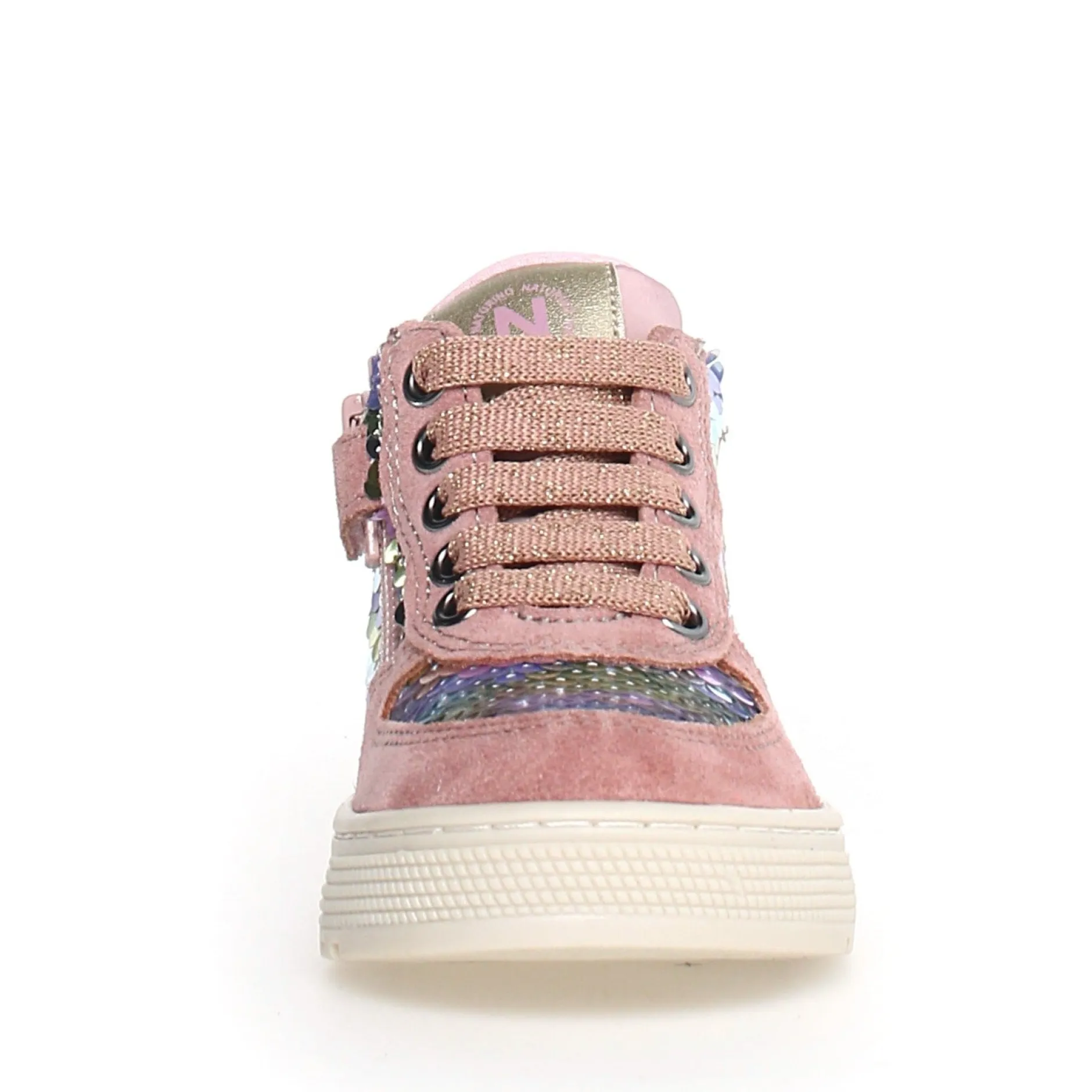 Naturino Girl's Hess High Zip Sneakers, Rose-Multi Fashion