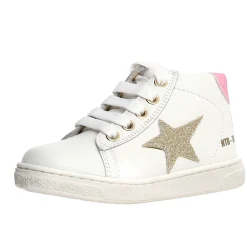Naturino Pinn High Zip Girl's Casual Shoes - White/Platinum Best