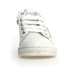 Naturino Pinn High Zip Girl's Casual Shoes - White/Platinum Best