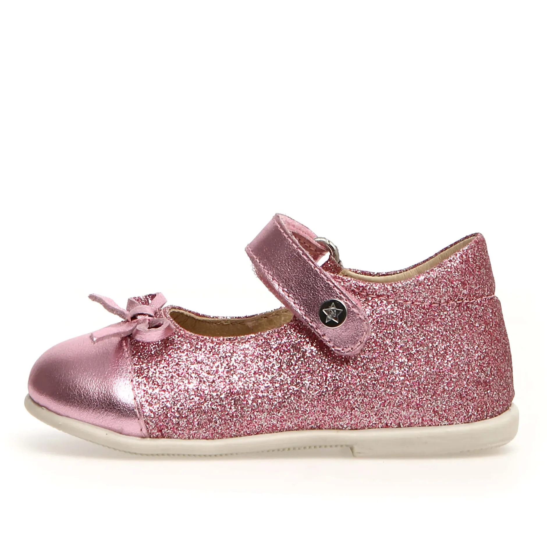 Naturino Salleny Girl's Dress Shoes - Metallic / Glitter Pink Fashion