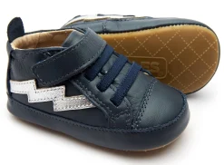 Old Soles Boy's & Girl's 0052R Bolted Baby Sneakers - Navy/Silver Outlet