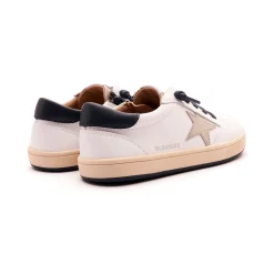 Old Soles Boy's 1006 Platinum Runner Casual Shoes - Snow / Navy / Gris / Sporco Navy Sole Best