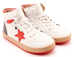 Old Soles Boy's and Girl's 1002 Star Tracker Casual Shoes - Snow / Bright Red New