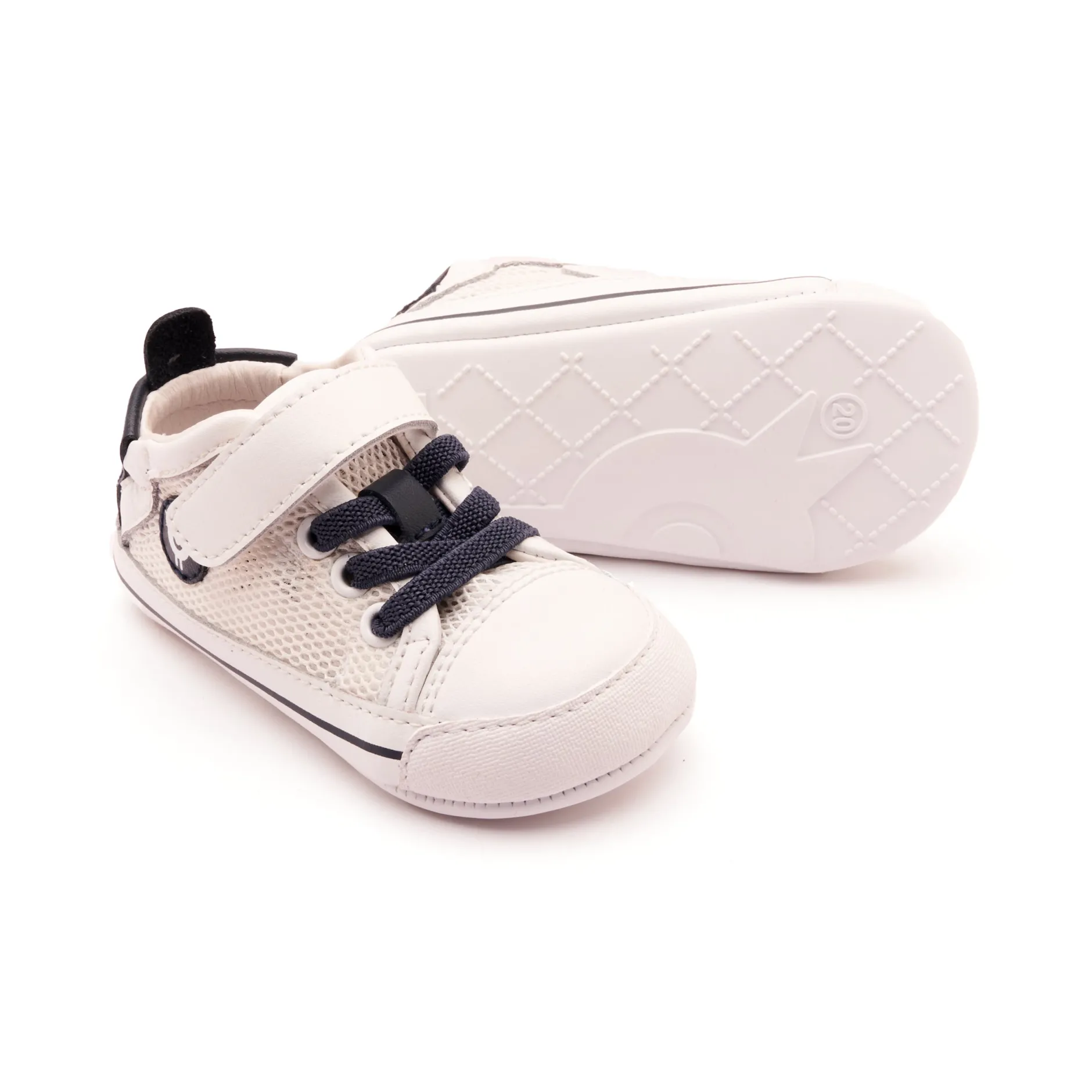 Old Soles Boy's and Girl's 0083RT Baby Mesh Casual Shoes - Snow / Navy / Snow Sole Hot