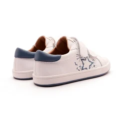 Old Soles Boy's and Girl's Low Splash Casual Shoes - Snow / Indigo / White Indigo Fashion