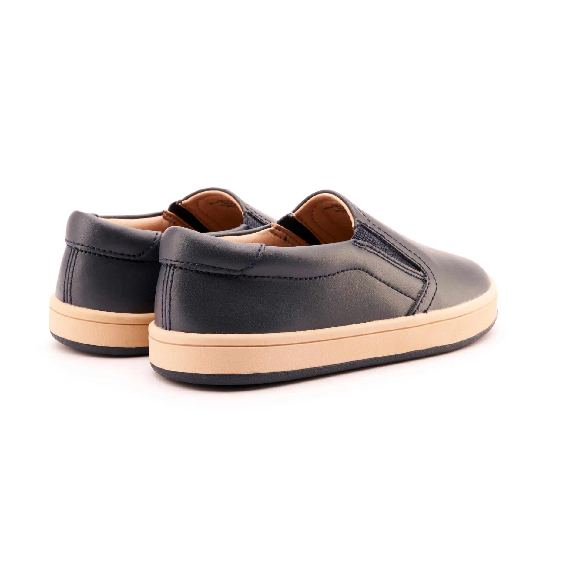 Old Soles Boy's and Girl's 1005 Hoff Leather Loafer Slip-on Shoes - Navy/Natural Fashion