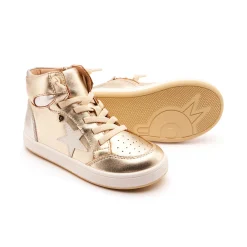 Old Soles Boy's and Girl's Starling Casual Shoes - Gold / Silver / Nacardo Blanco Hot