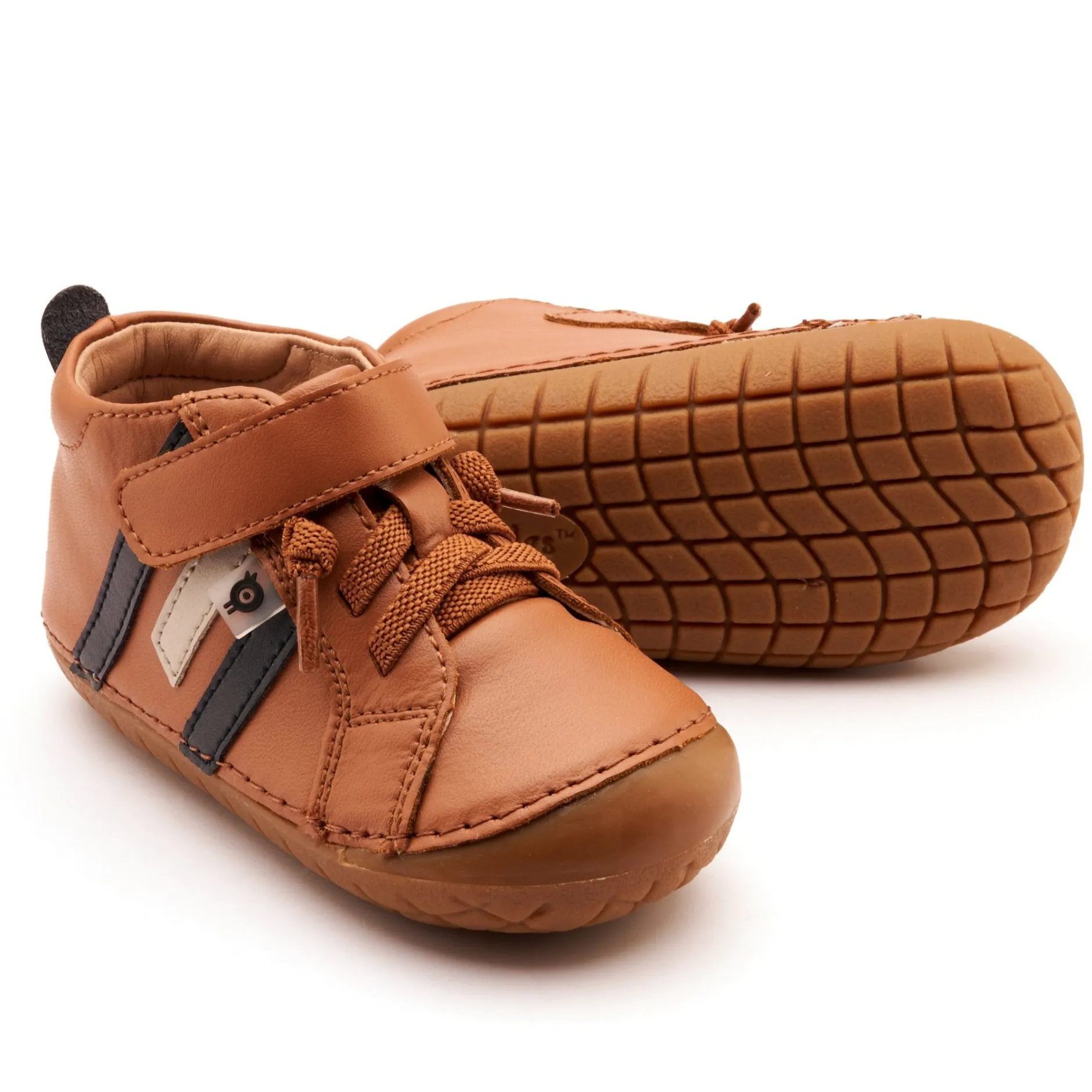 Old Soles Boy's AwayPave Casual Shoes - Tan / Navy / Gris Clearance
