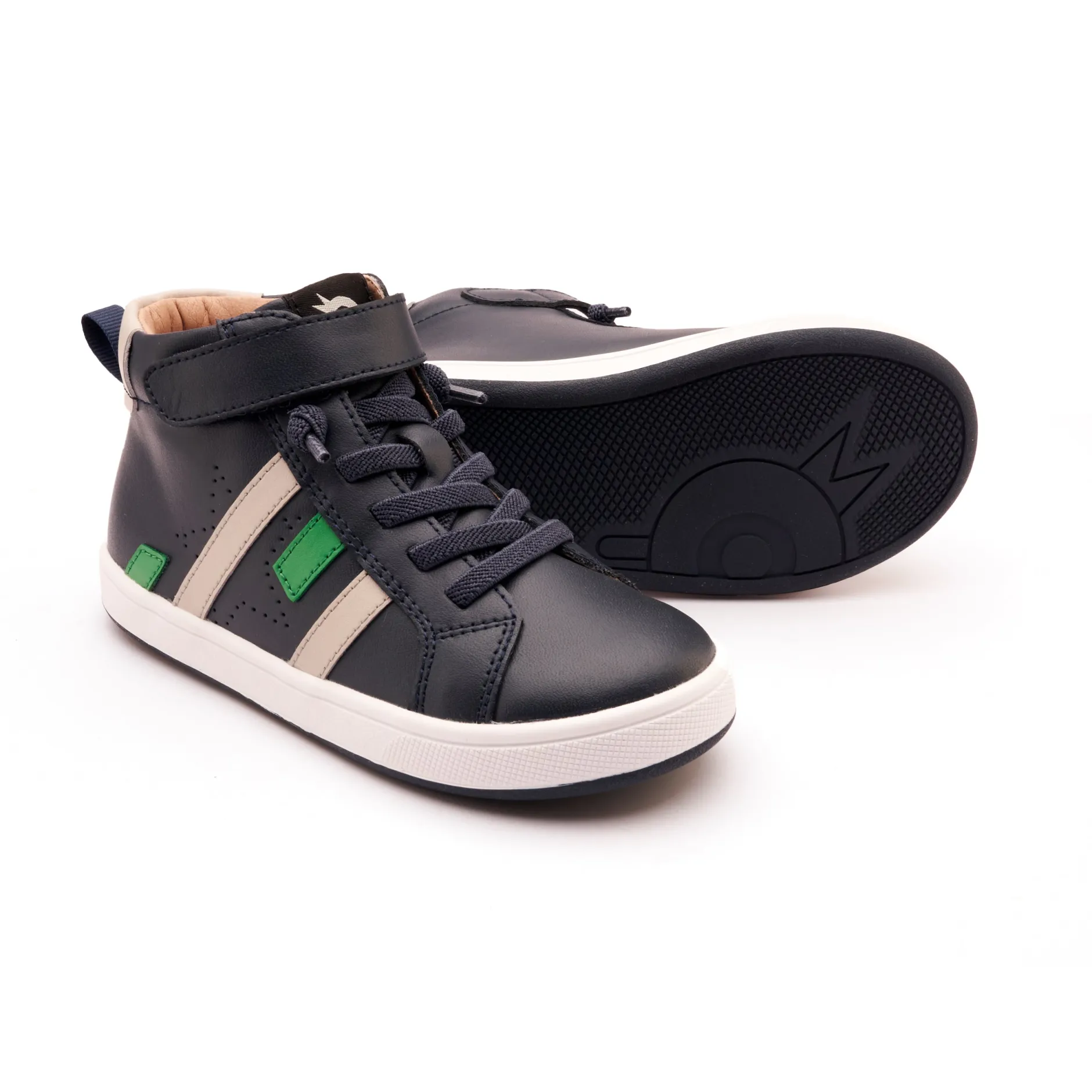 Old Soles Boy's Challenger Casual Shoes - Navy / Gris / Neon Green Discount