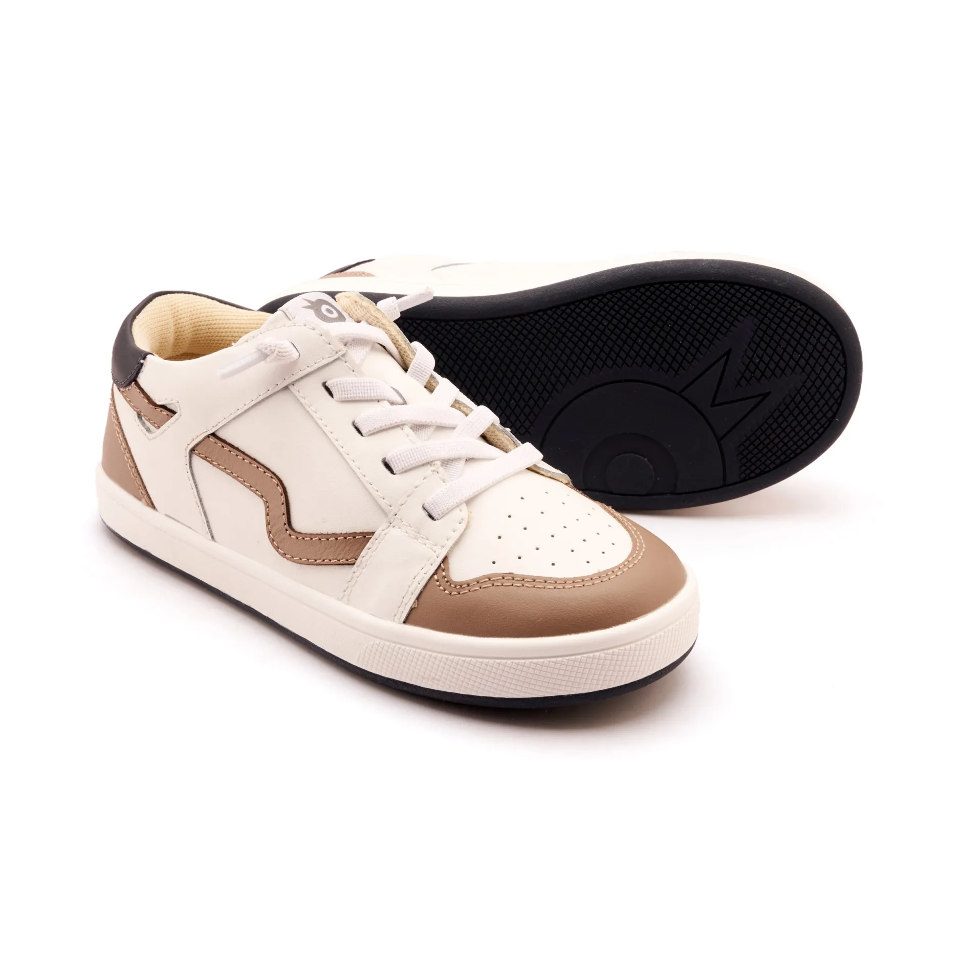 Old Soles Boy's Field Runner Casual Shoes - Snow / Taupe / Navy Clearance