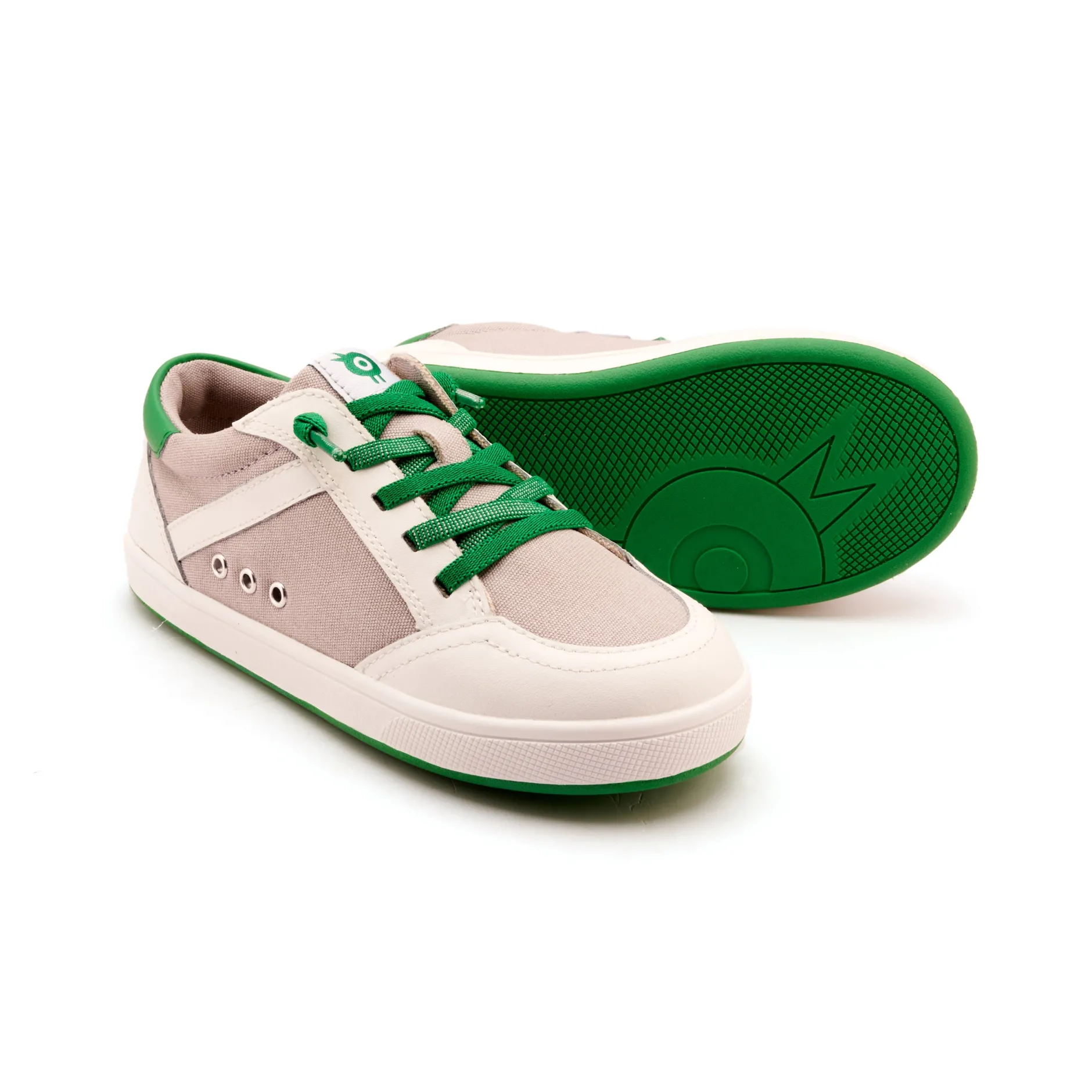 Old Soles Boy's Jet Casual Shoes - Light Grey Canvas / Snow / Neon Green Discount