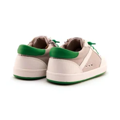 Old Soles Boy's Jet Casual Shoes - Light Grey Canvas / Snow / Neon Green Discount