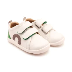 Old Soles Boy's Little O - Tot Casual Shoes - Snow / Light Grey Suede / Neon Green Hot